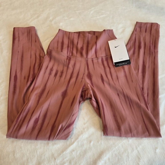 Nike One Dri-FIT Women's Training Leggings Pecan / Rose Clay (FZ7272-634) XS New - Picture 2 of 15
